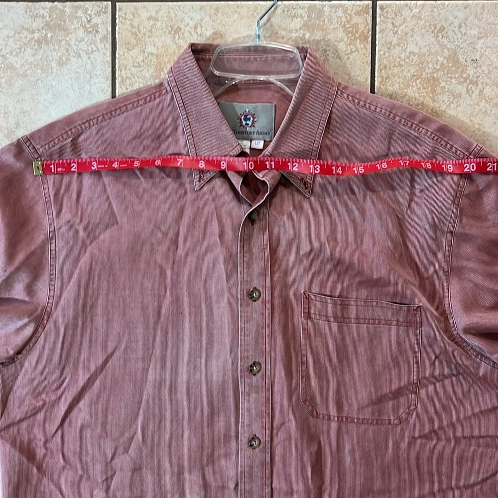 The Territory Ahead Silk Cotton Blend Long‎ Sleeve Dress Shirt Red Maroon, Sz L - Picture 11 of 11